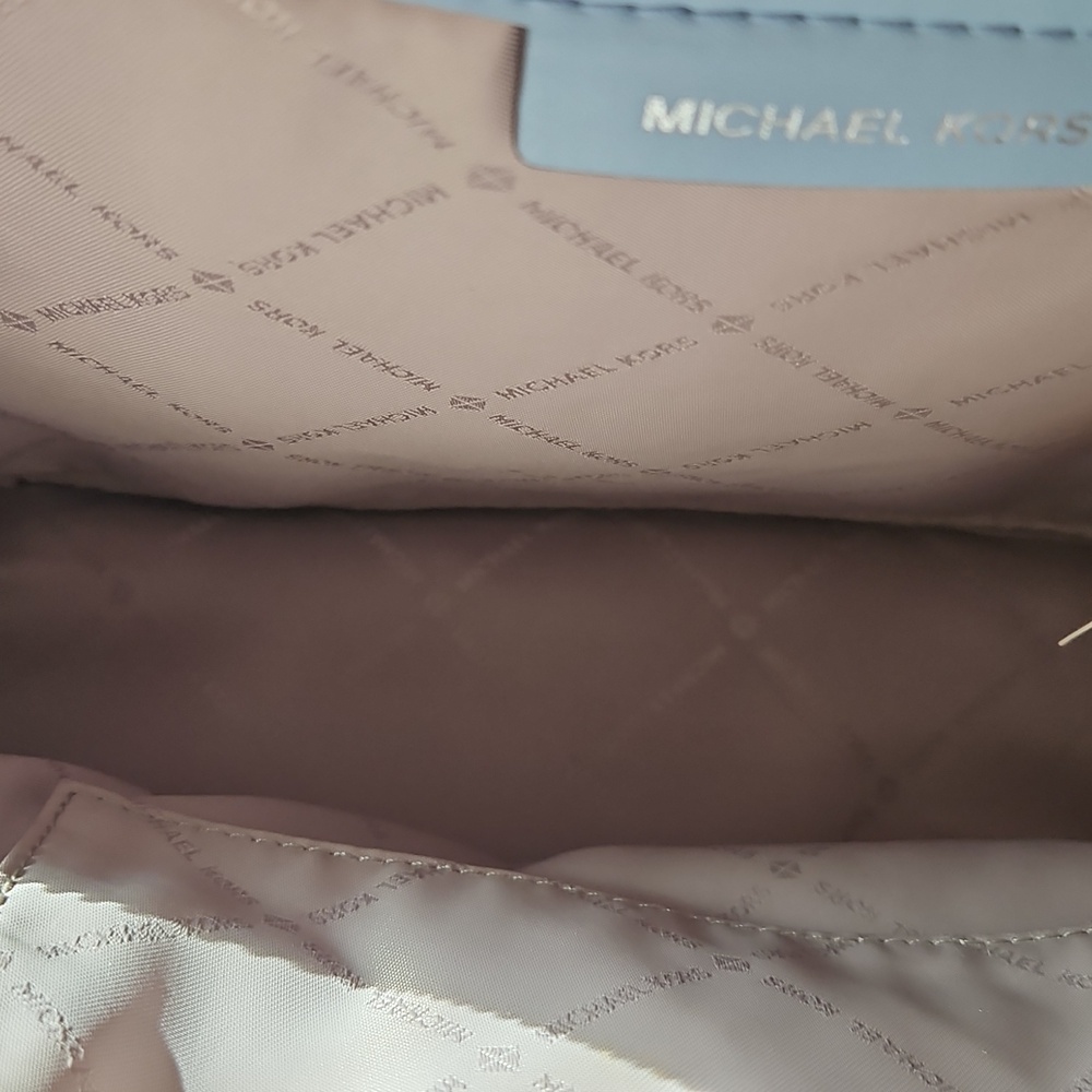 NWT  Trending Michael Kors Light Blue Backpack With Stud Accents - Picture 3 of 8